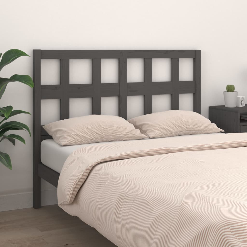 vidaXL Tăblie de pat, gri, 205,5x4x100 cm, lemn masiv de pin