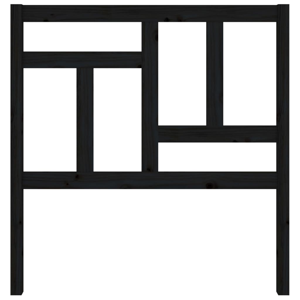 vidaXL Tăblie de pat, negru, 95,5x4x100 cm, lemn masiv de pin