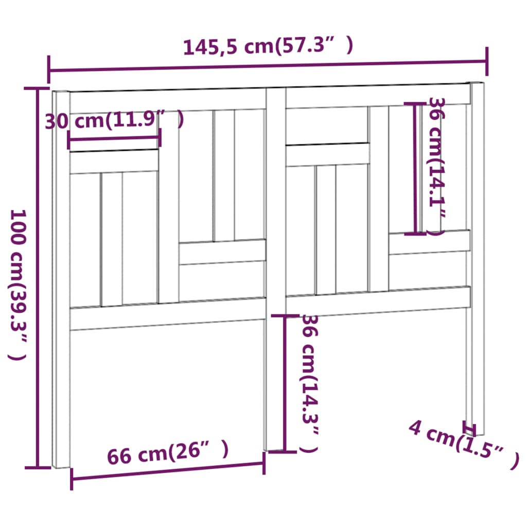 vidaXL Tăblie de pat, gri, 145,5x4x100 cm, lemn masiv de pin vidaXL Tăblie de pat, gri, 145,5x4x100 cm, lemn masiv de pin