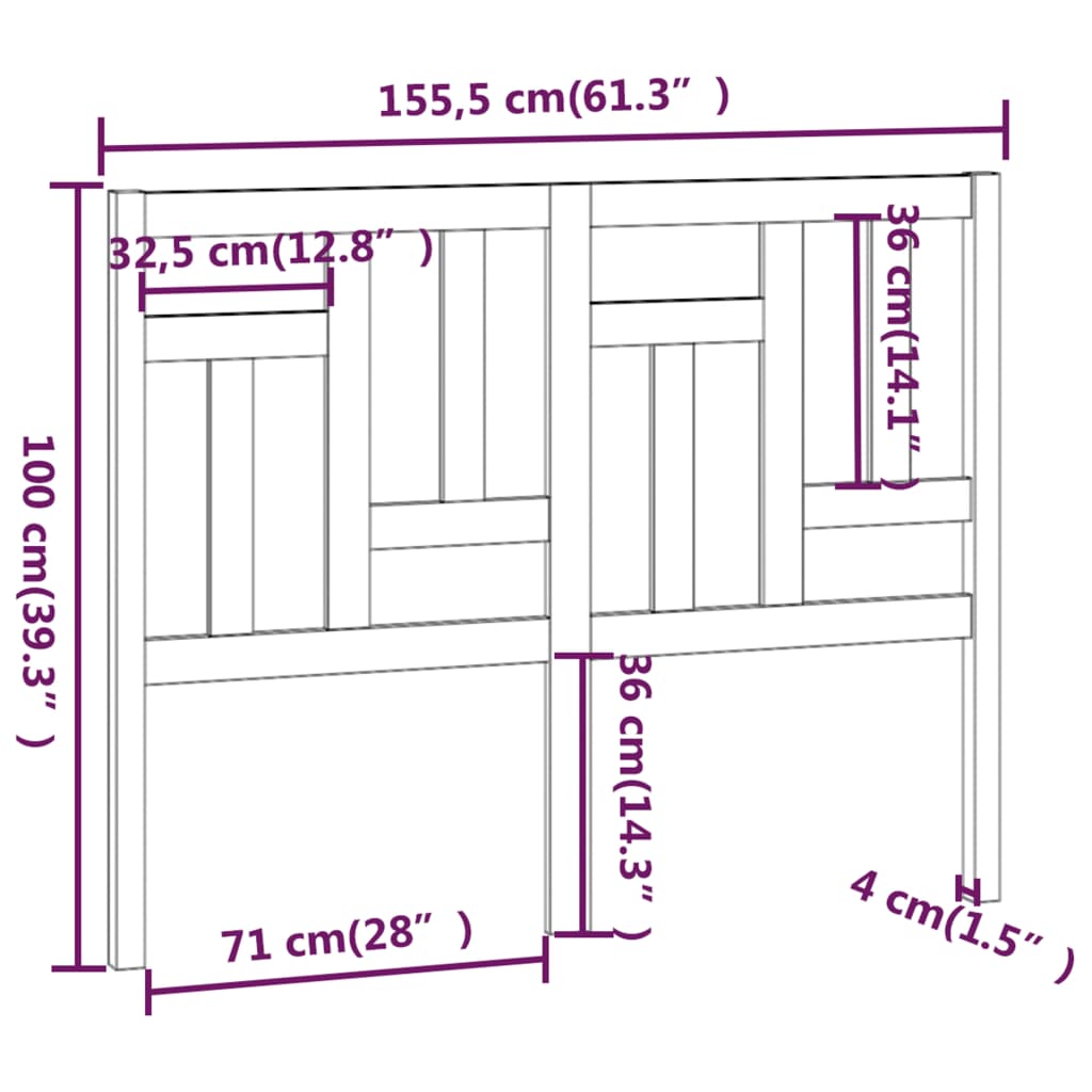 vidaXL Tăblie de pat, alb, 155,5x4x100 cm, lemn masiv de pin vidaXL Tăblie de pat, alb, 155,5x4x100 cm, lemn masiv de pin