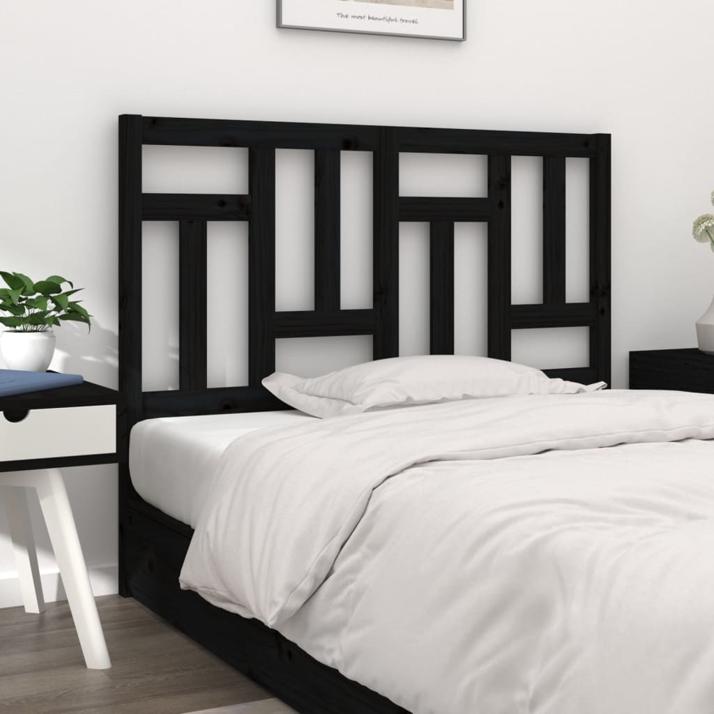 vidaXL Tăblie de pat, negru, 205,5x4x100 cm, lemn masiv de pin