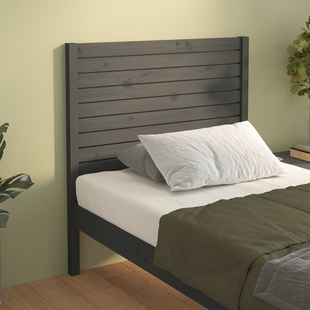 vidaXL Tăblie de pat, gri, 81x4x100 cm, lemn masiv de pin