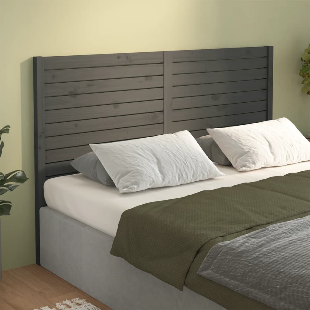 vidaXL Tăblie de pat, gri, 126x4x100 cm, lemn masiv de pin vidaXL Tăblie de pat, gri, 126x4x100 cm, lemn masiv de pin