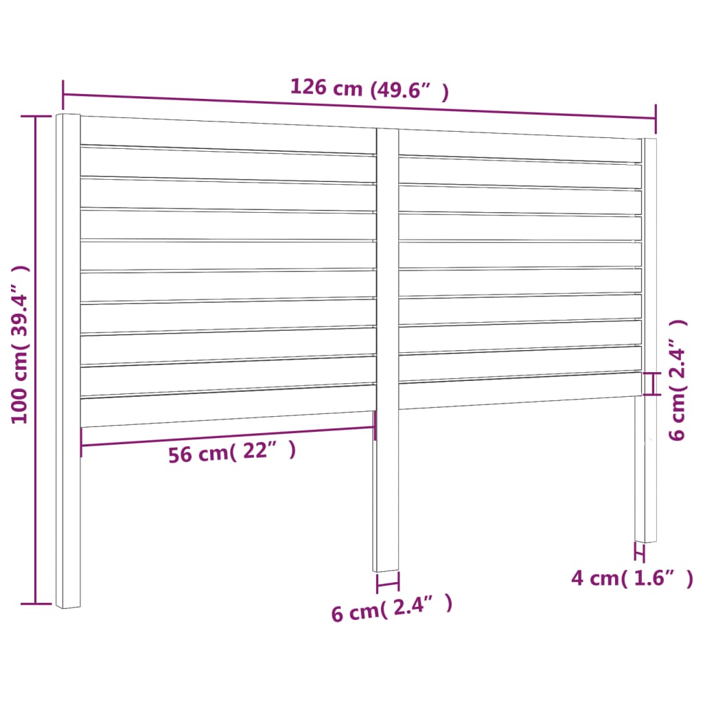vidaXL Tăblie de pat, negru, 126x4x100 cm, lemn masiv de pin vidaXL Tăblie de pat, negru, 126x4x100 cm, lemn masiv de pin