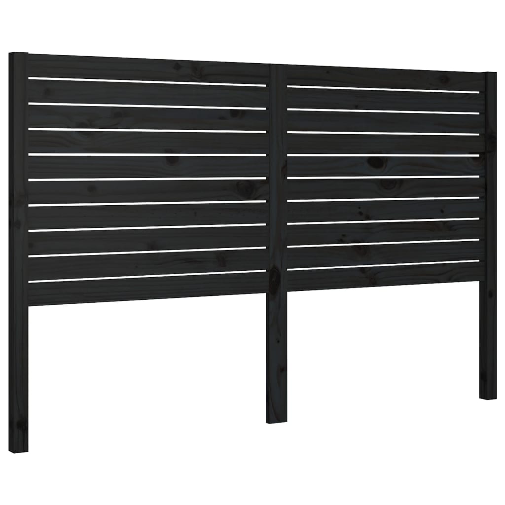vidaXL Tăblie de pat, negru, 146x4x100 cm, lemn masiv de pin vidaXL Tăblie de pat, negru, 146x4x100 cm, lemn masiv de pin