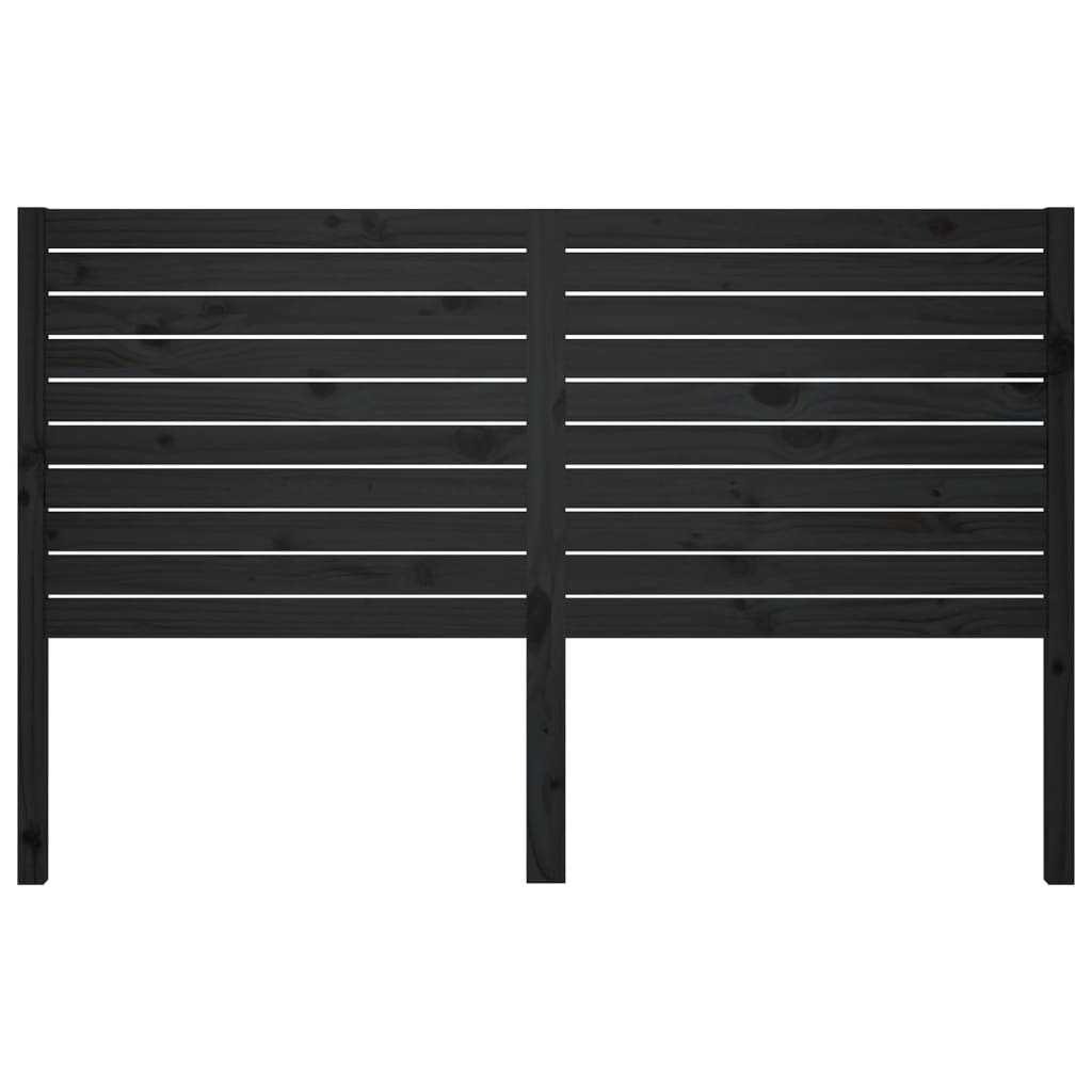 vidaXL Tăblie de pat, negru, 156x4x100 cm, lemn masiv de pin