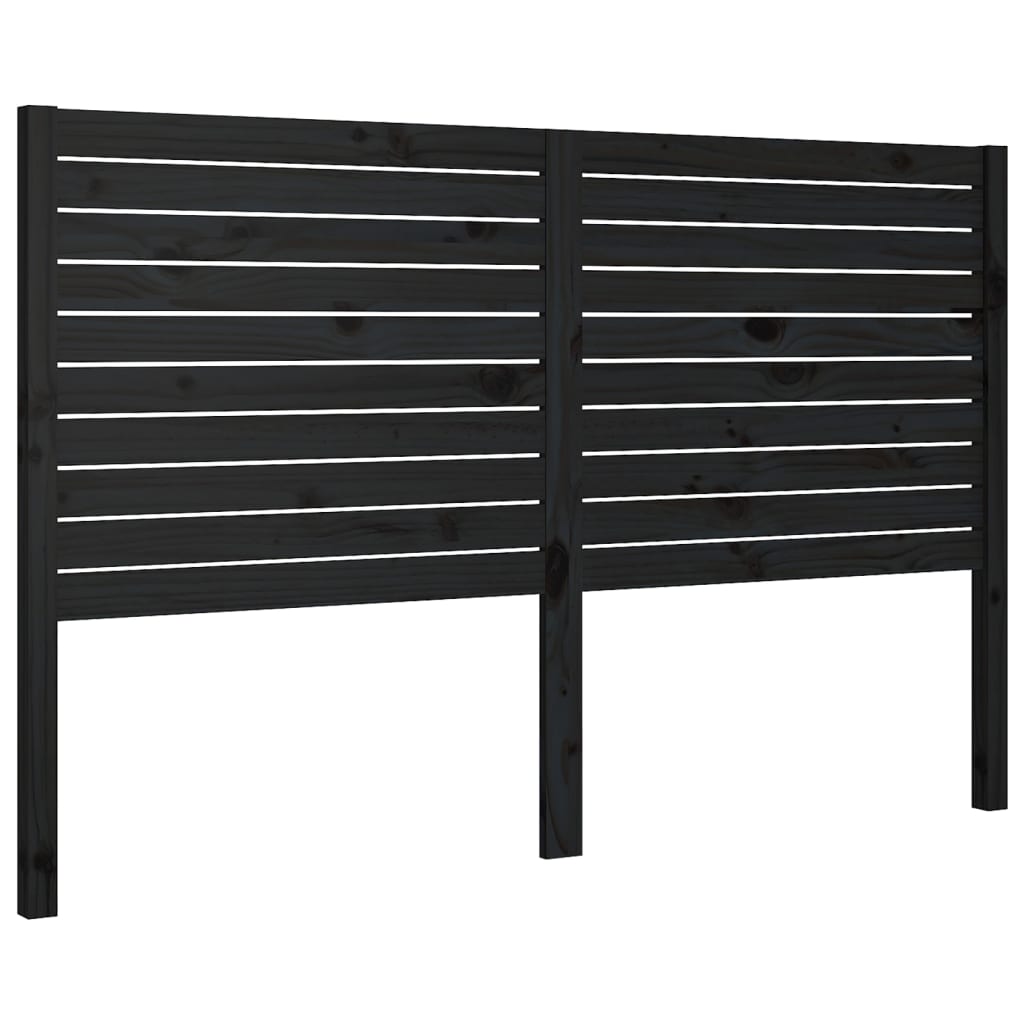 vidaXL Tăblie de pat, negru, 166x4x100 cm, lemn masiv de pin
