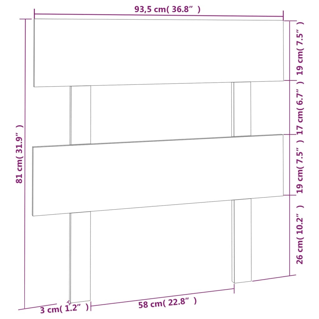 vidaXL Tăblie de pat, maro miere, 93,5x3x81 cm, lemn masiv de pin