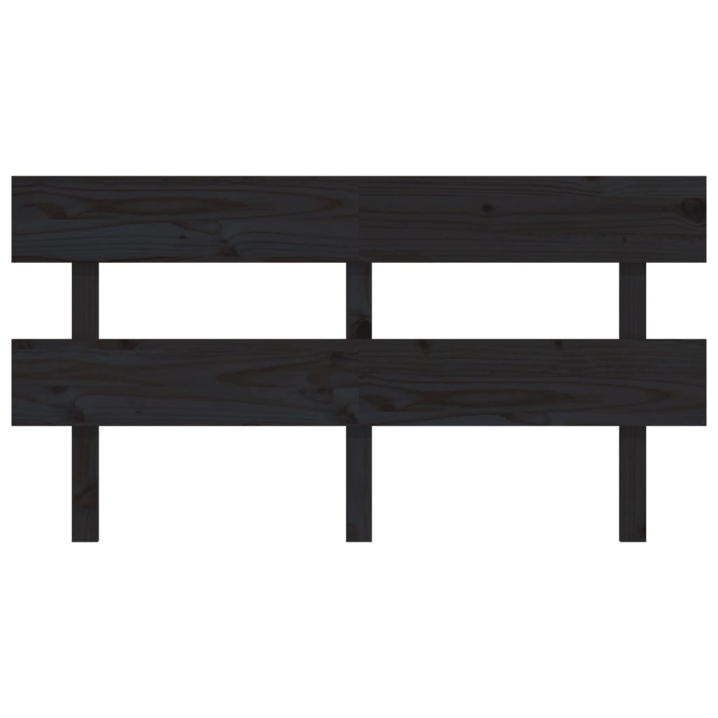 vidaXL Tăblie de pat, negru, 164x3x81 cm, lemn masiv de pin