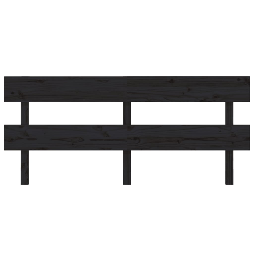 vidaXL Tăblie de pat, negru, 184x3x81 cm, lemn masiv de pin