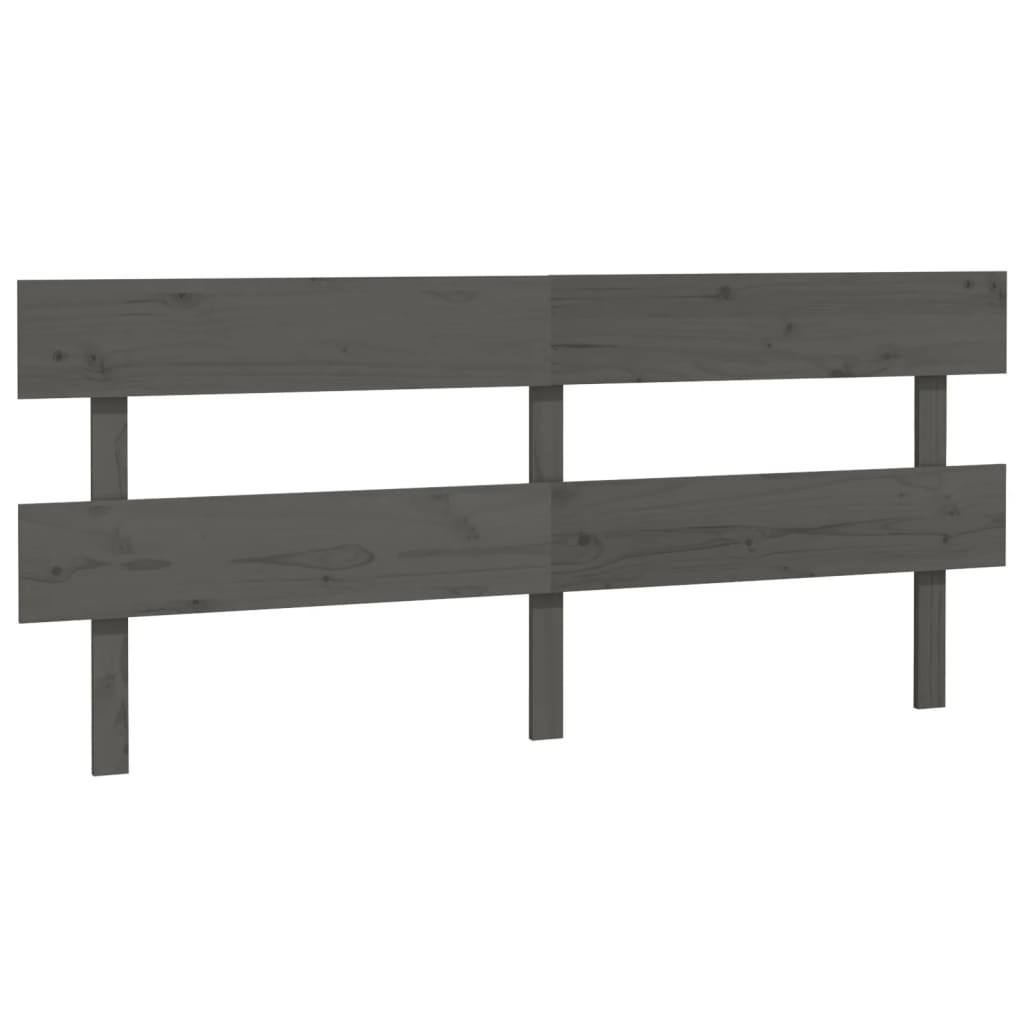 vidaXL Tăblie de pat, gri, 204x3x81 cm, lemn masiv de pin
