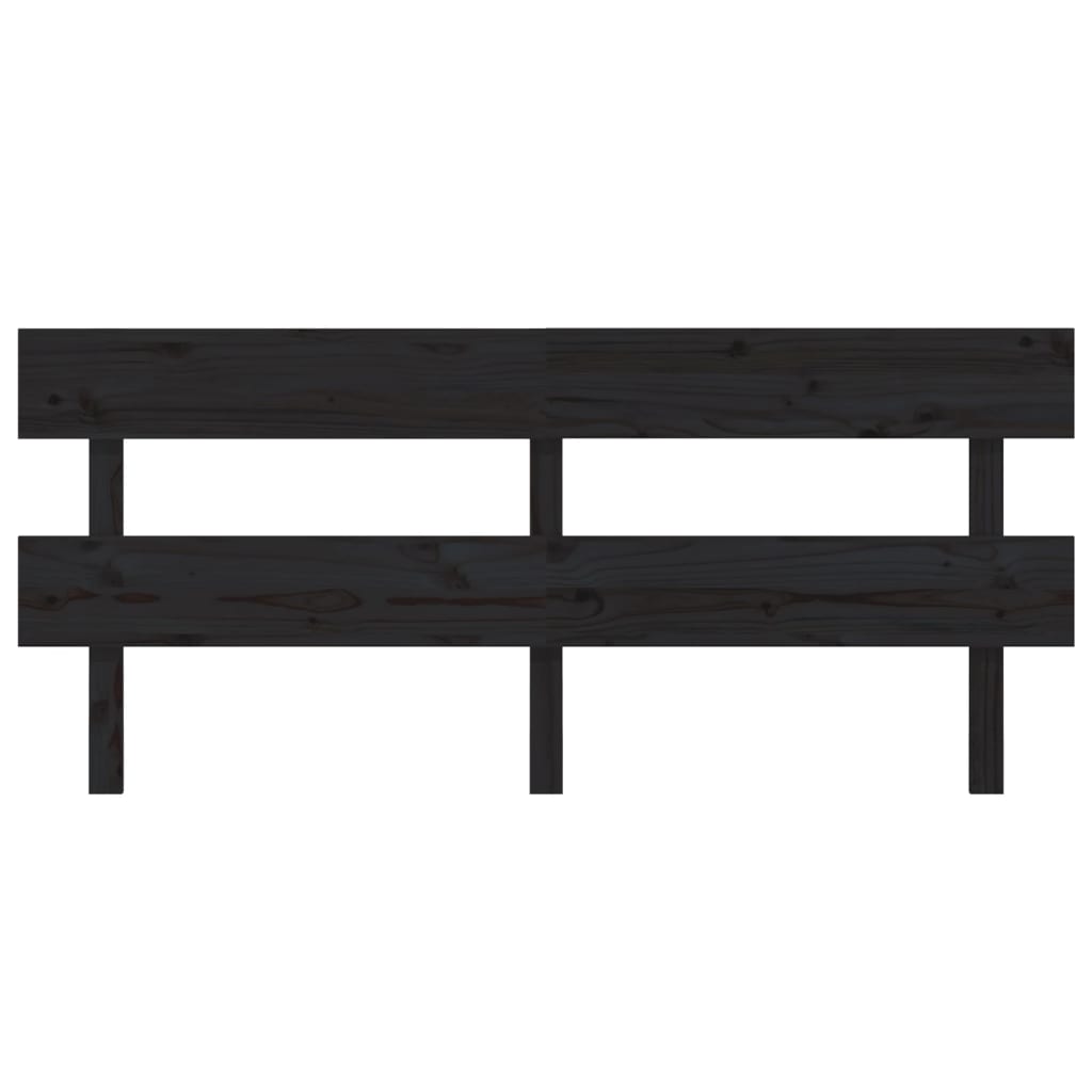 vidaXL Tăblie de pat, negru, 204x3x81 cm, lemn masiv de pin