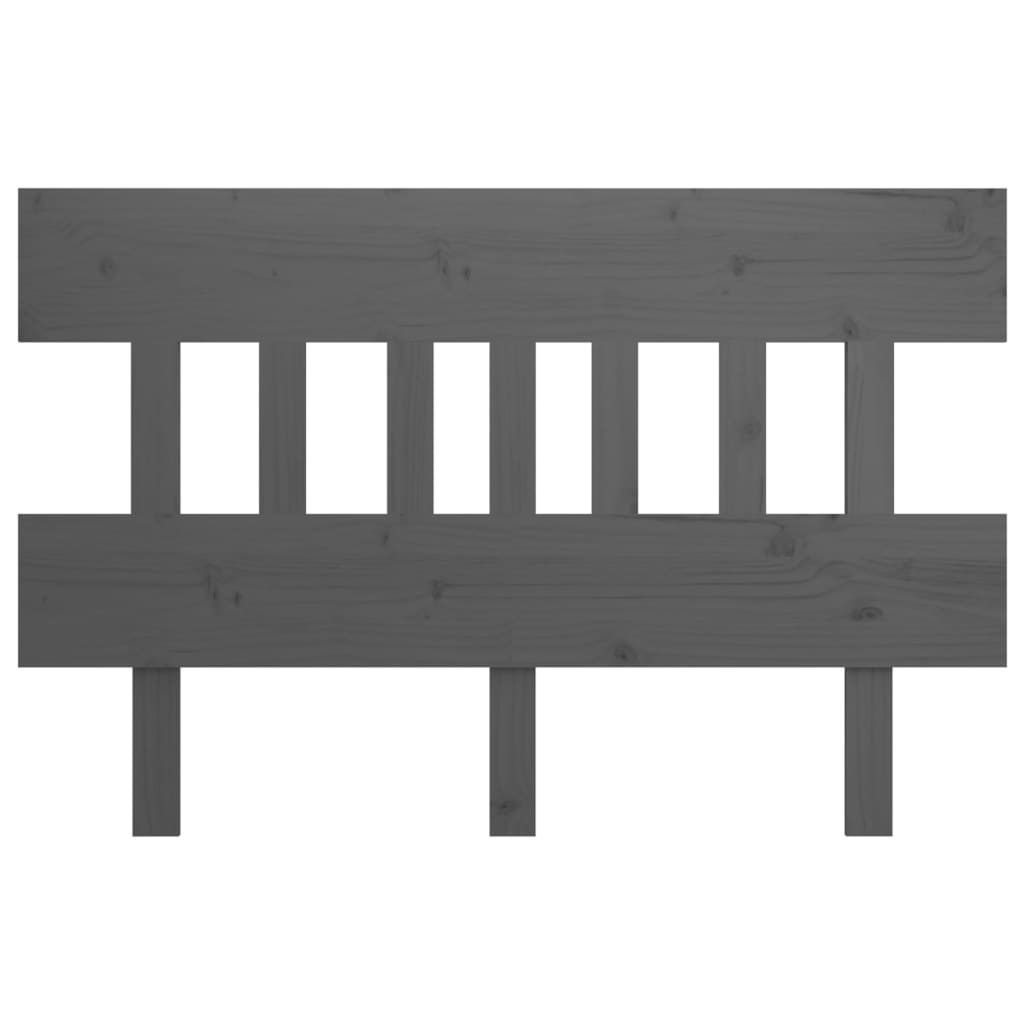 vidaXL Tăblie de pat, gri, 123,5x3x81 cm, lemn masiv de pin vidaXL Tăblie de pat, gri, 123,5x3x81 cm, lemn masiv de pin