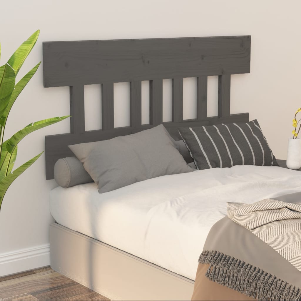 vidaXL Tăblie de pat, gri, 203,5x3x81 cm, lemn masiv de pin vidaXL Tăblie de pat, gri, 203,5x3x81 cm, lemn masiv de pin