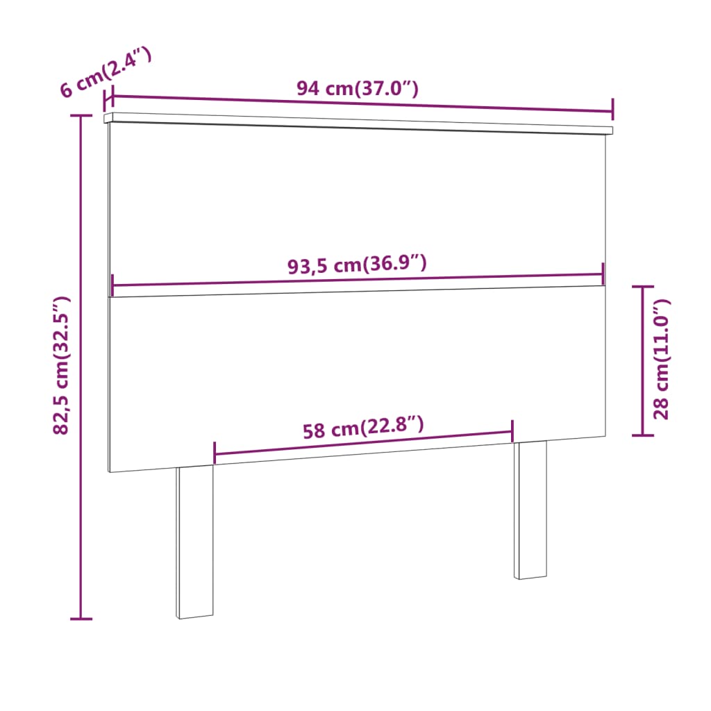 vidaXL Tăblie de pat, alb, 94x6x82,5 cm, lemn masiv de pin vidaXL Tăblie de pat, alb, 94x6x82,5 cm, lemn masiv de pin