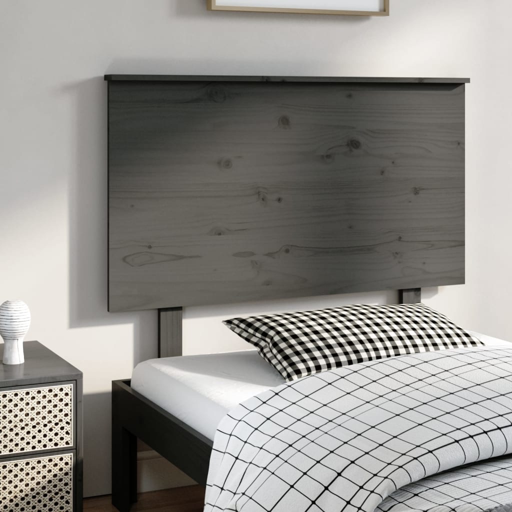 vidaXL Tăblie de pat, gri, 104x6x82,5 cm, lemn masiv de pin vidaXL Tăblie de pat, gri, 104x6x82,5 cm, lemn masiv de pin