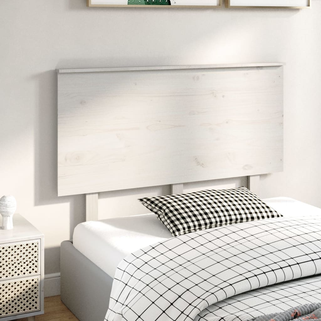 vidaXL Tăblie de pat, alb, 124x6x82,5 cm, lemn masiv de pin