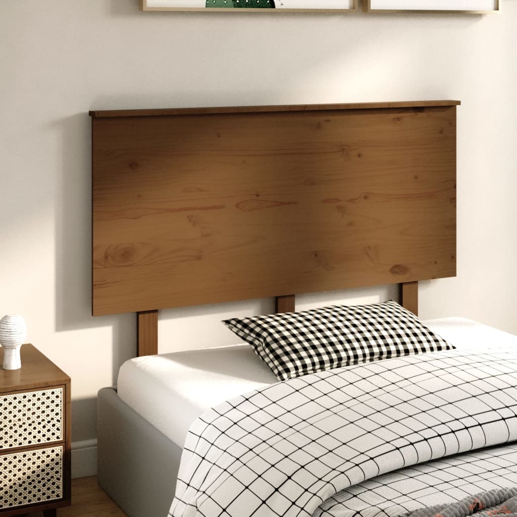 vidaXL Tăblie de pat, maro miere, 124x6x82,5 cm, lemn masiv de pin vidaXL Tăblie de pat, maro miere, 124x6x82,5 cm, lemn masiv de pin