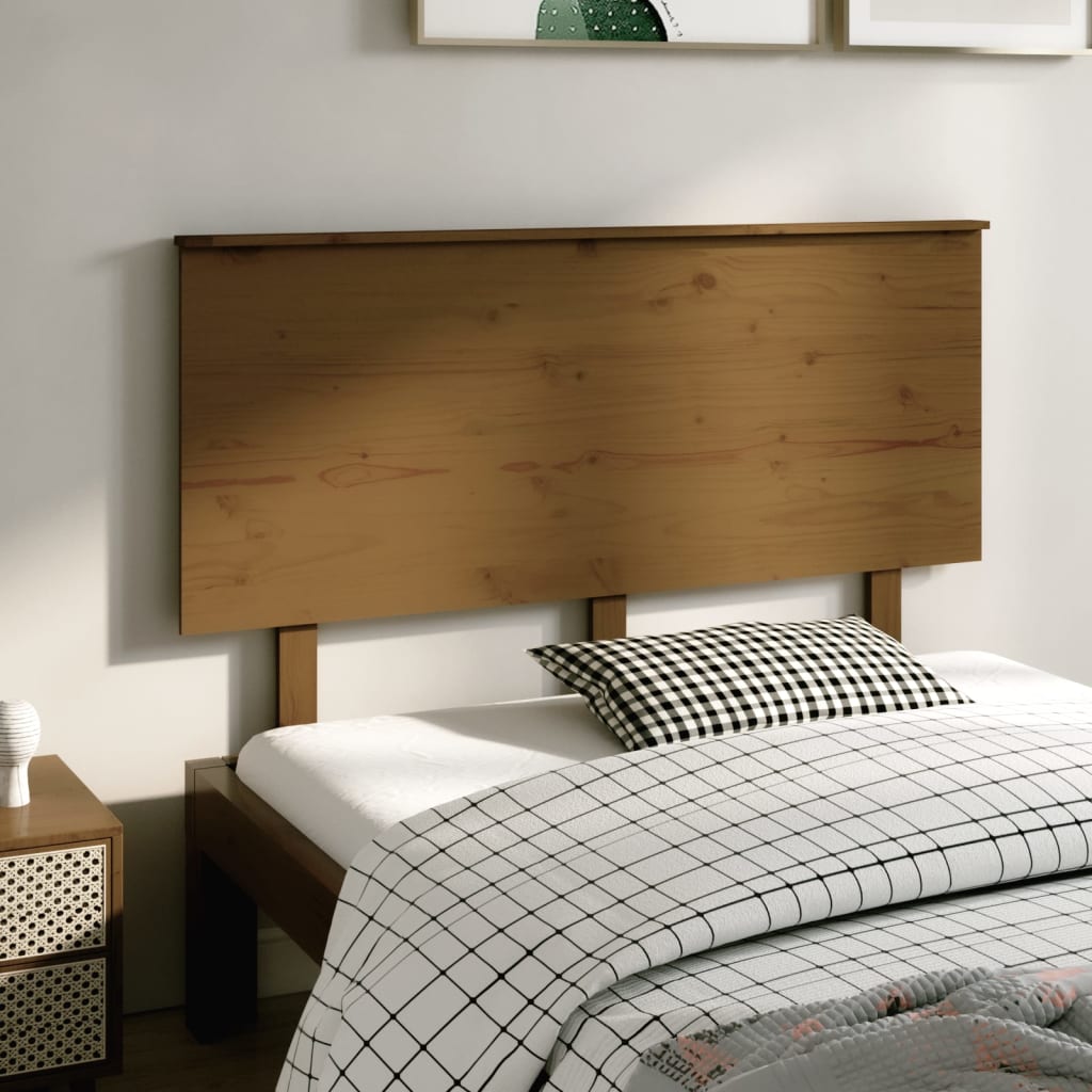 vidaXL Tăblie de pat, maro miere, 139x6x82,5 cm, lemn masiv de pin vidaXL Tăblie de pat, maro miere, 139x6x82,5 cm, lemn masiv de pin