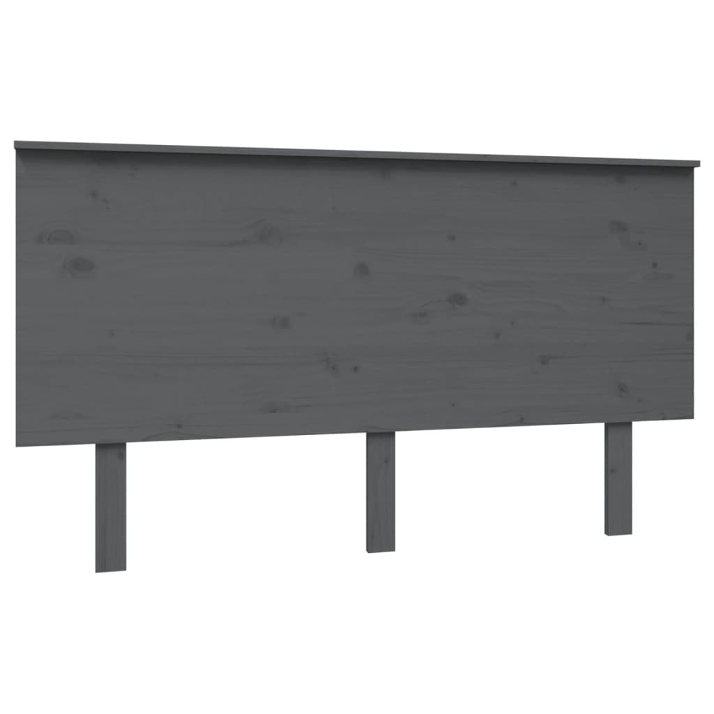 vidaXL Tăblie de pat, gri, 144x6x82,5 cm, lemn masiv de pin