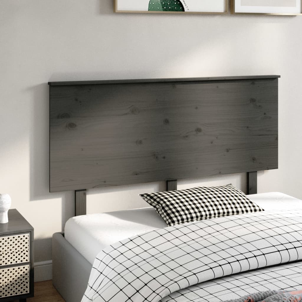 vidaXL Tăblie de pat, gri, 144x6x82,5 cm, lemn masiv de pin