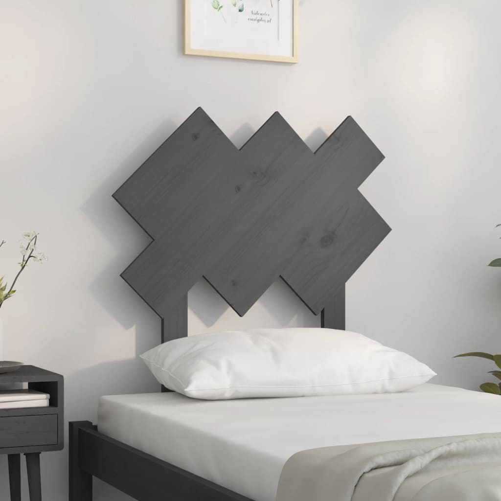 vidaXL Tăblie de pat, gri, 72,5x3x81 cm, lemn masiv de pin