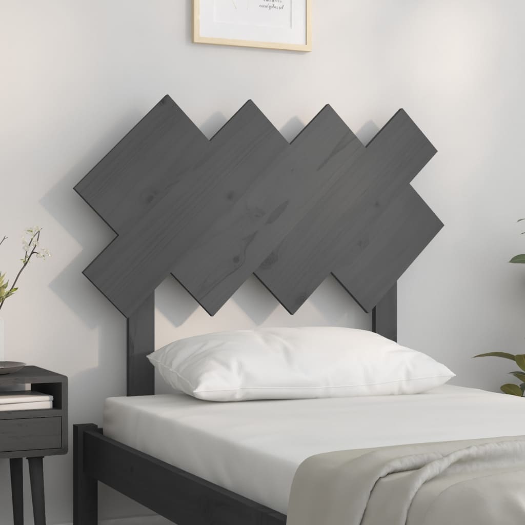 vidaXL Tăblie de pat, gri, 92x3x81 cm, lemn masiv de pin
