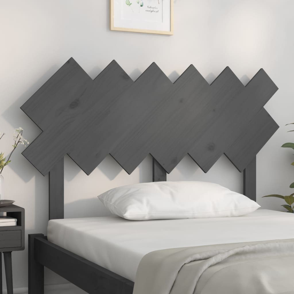 vidaXL Tăblie de pat, gri, 122,5x3x80,5 cm, lemn masiv de pin vidaXL Tăblie de pat, gri, 122,5x3x80,5 cm, lemn masiv de pin