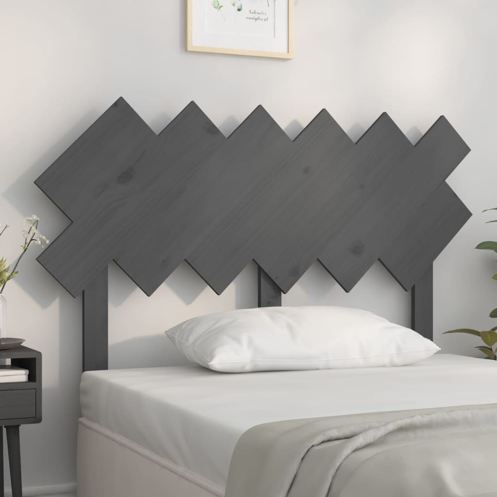 vidaXL Tăblie de pat, gri, 122,5x3x80,5 cm, lemn masiv de pin vidaXL Tăblie de pat, gri, 122,5x3x80,5 cm, lemn masiv de pin