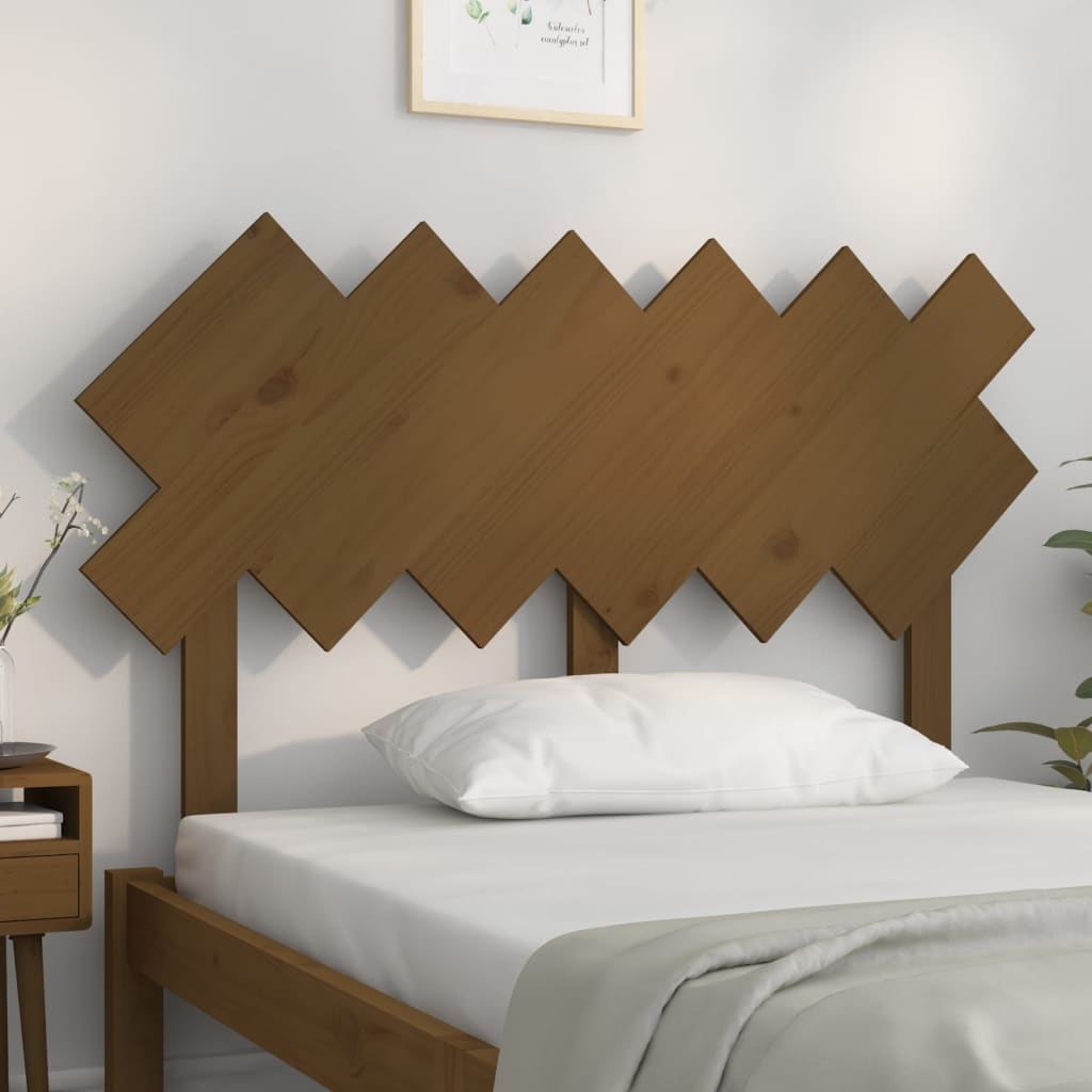 vidaXL Tăblie de pat, maro miere, 122,5x3x80,5 cm, lemn masiv de pin vidaXL Tăblie de pat, maro miere, 122,5x3x80,5 cm, lemn masiv de pin