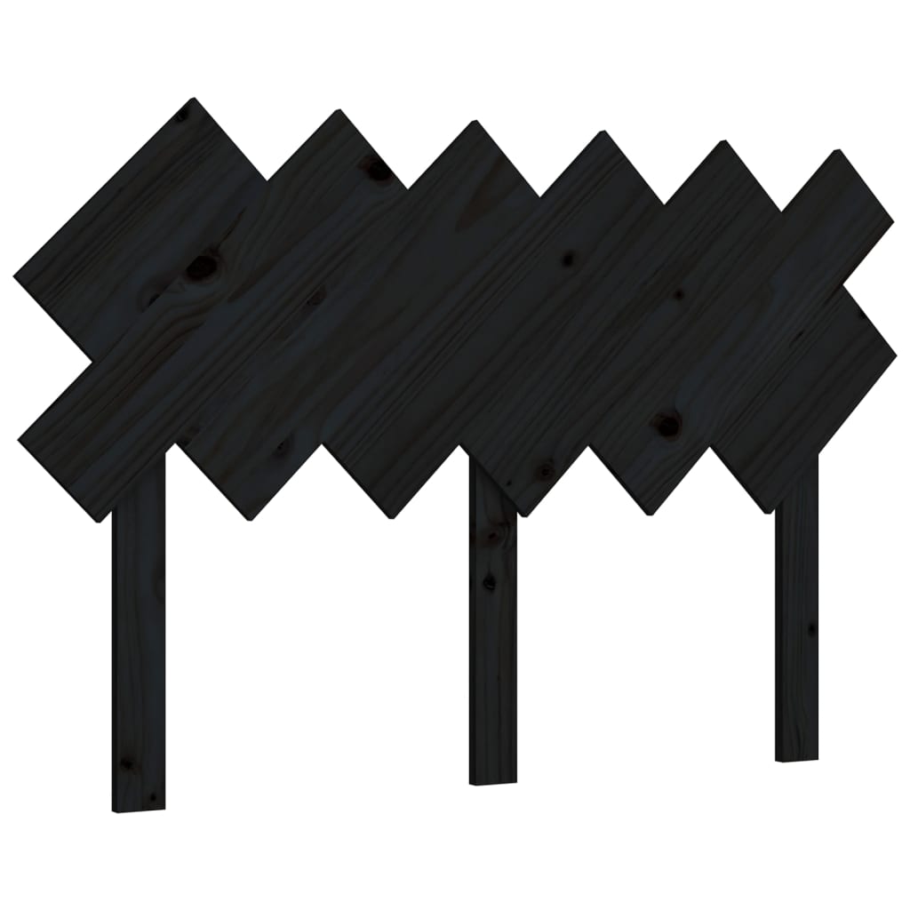 vidaXL Tăblie de pat, negru, 122,5x3x80,5 cm, lemn masiv de pin vidaXL Tăblie de pat, negru, 122,5x3x80,5 cm, lemn masiv de pin