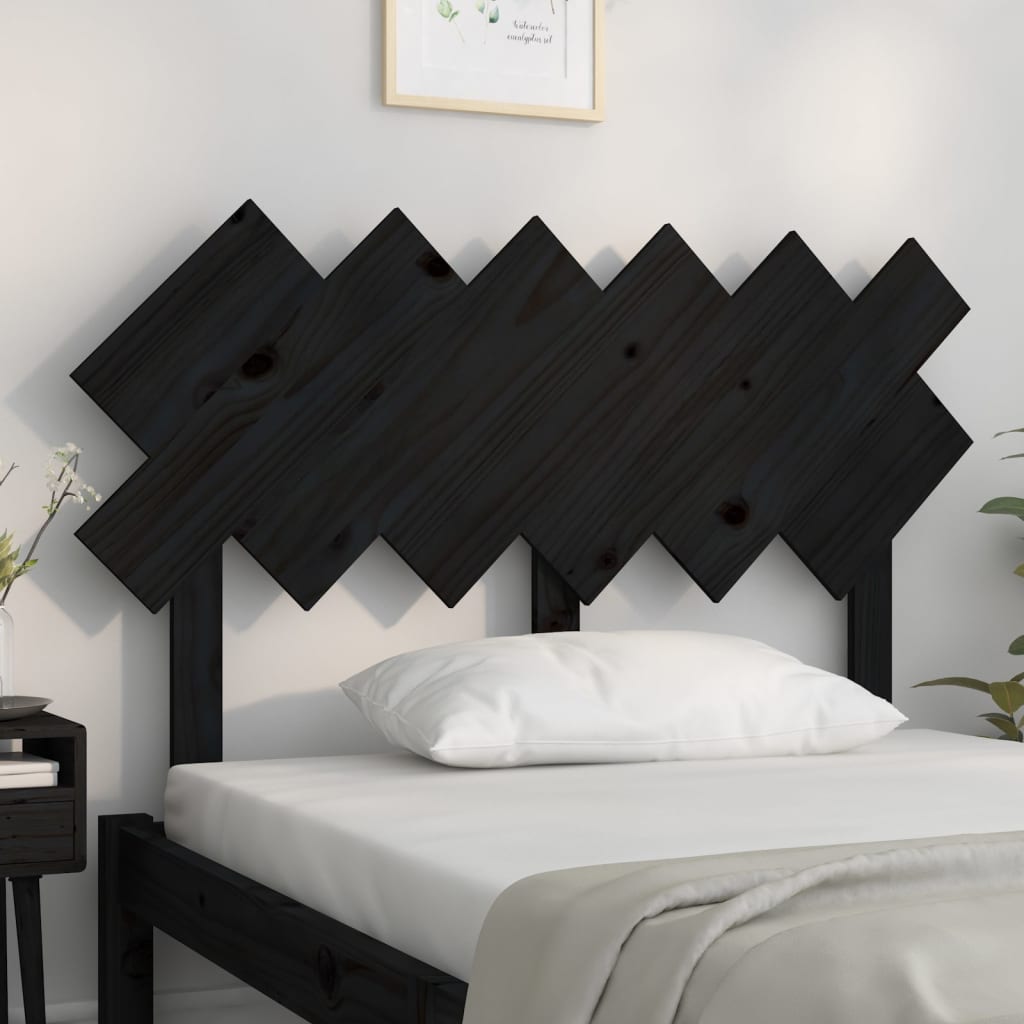 vidaXL Tăblie de pat, negru, 122,5x3x80,5 cm, lemn masiv de pin vidaXL Tăblie de pat, negru, 122,5x3x80,5 cm, lemn masiv de pin