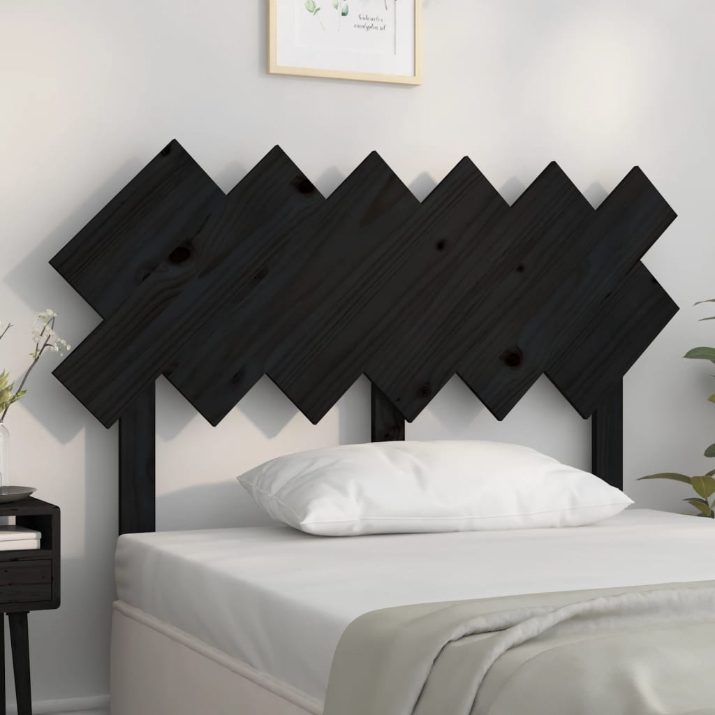 vidaXL Tăblie de pat, negru, 122,5x3x80,5 cm, lemn masiv de pin vidaXL Tăblie de pat, negru, 122,5x3x80,5 cm, lemn masiv de pin