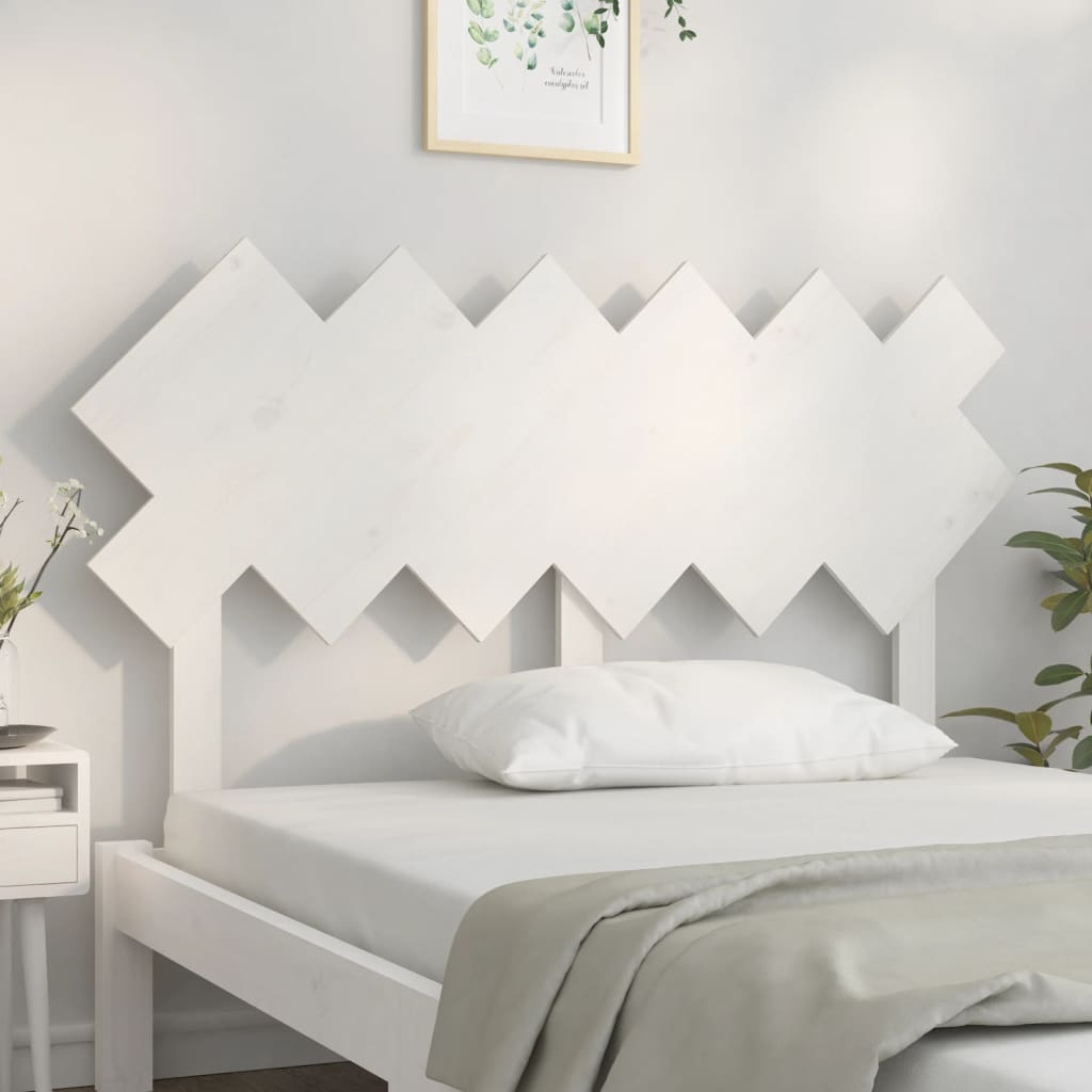 vidaXL Tăblie de pat, alb, 132x3x81 cm, lemn masiv de pin vidaXL Tăblie de pat, alb, 132x3x81 cm, lemn masiv de pin
