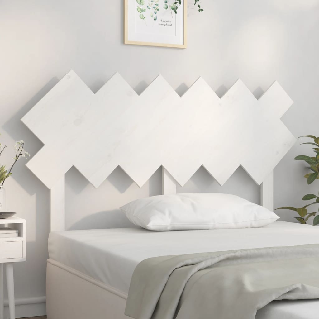 vidaXL Tăblie de pat, alb, 132x3x81 cm, lemn masiv de pin vidaXL Tăblie de pat, alb, 132x3x81 cm, lemn masiv de pin