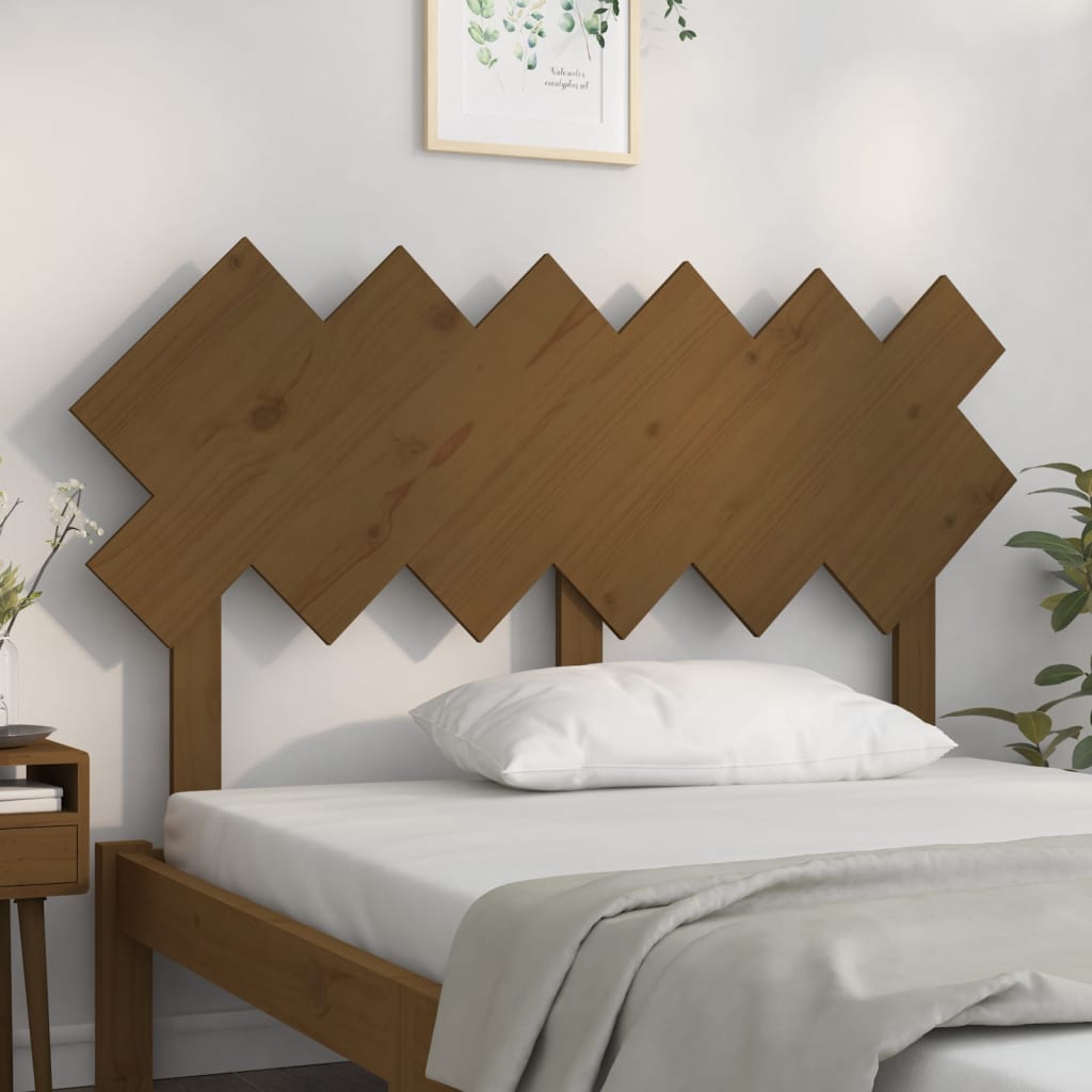 vidaXL Tăblie de pat, maro miere, 132x3x81 cm, lemn masiv de pin vidaXL Tăblie de pat, maro miere, 132x3x81 cm, lemn masiv de pin