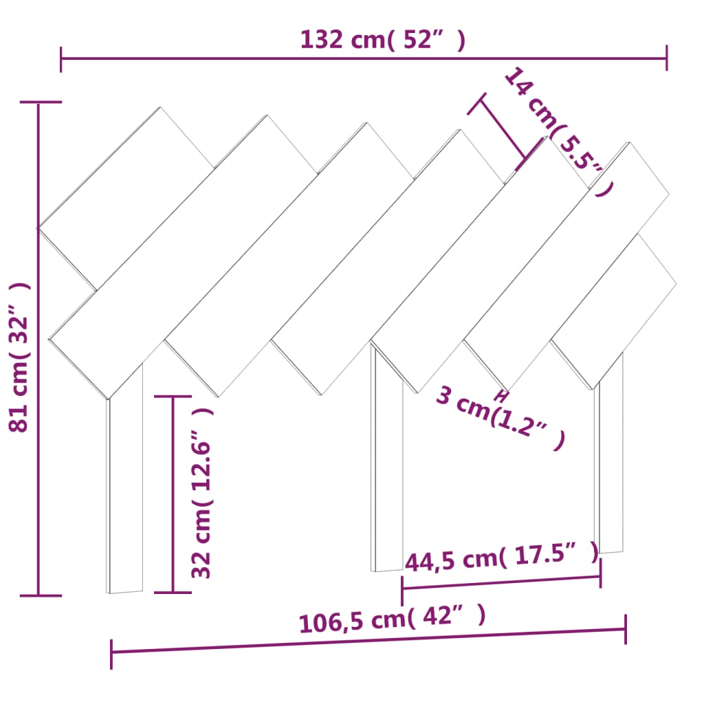 vidaXL Tăblie de pat, maro miere, 132x3x81 cm, lemn masiv de pin vidaXL Tăblie de pat, maro miere, 132x3x81 cm, lemn masiv de pin