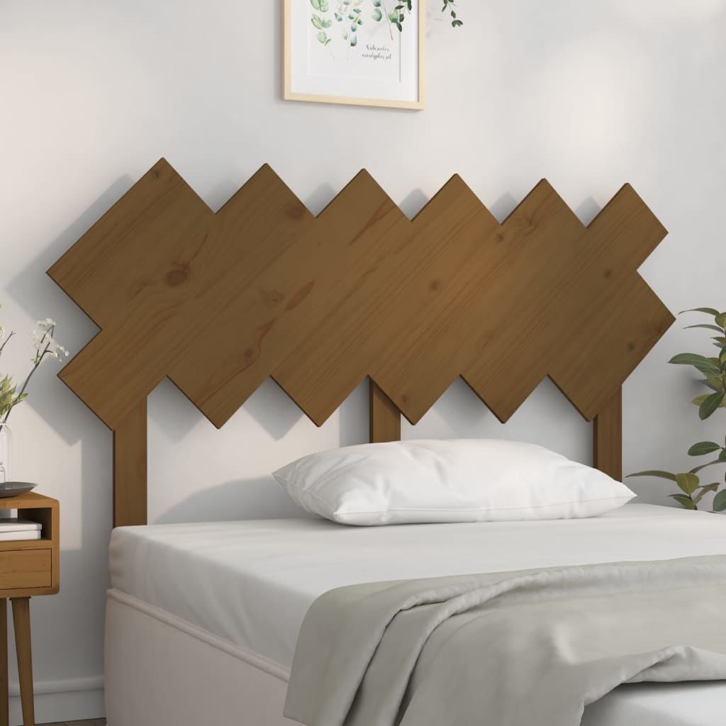 vidaXL Tăblie de pat, maro miere, 132x3x81 cm, lemn masiv de pin vidaXL Tăblie de pat, maro miere, 132x3x81 cm, lemn masiv de pin