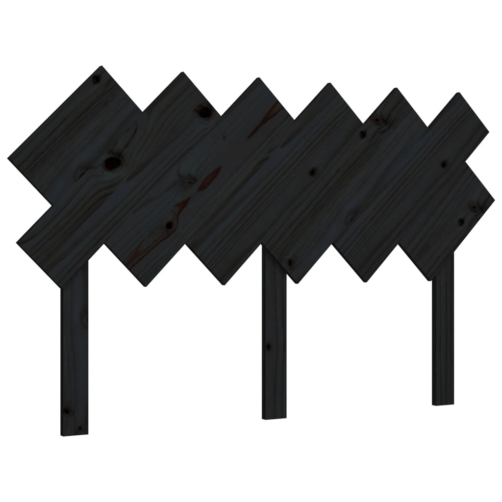 vidaXL Tăblie de pat, negru, 132x3x81 cm, lemn masiv de pin vidaXL Tăblie de pat, negru, 132x3x81 cm, lemn masiv de pin