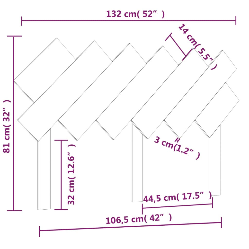 vidaXL Tăblie de pat, negru, 132x3x81 cm, lemn masiv de pin vidaXL Tăblie de pat, negru, 132x3x81 cm, lemn masiv de pin