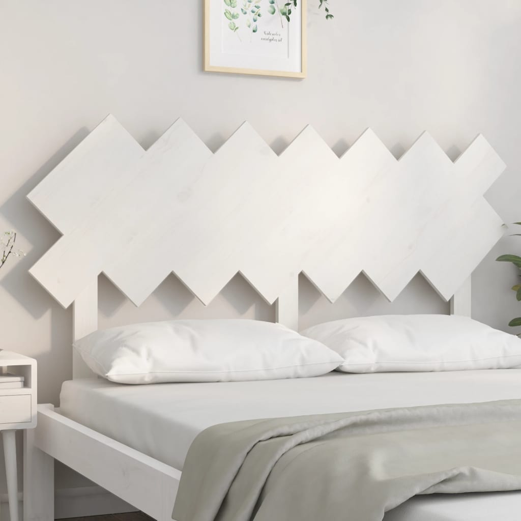 vidaXL Tăblie de pat, alb, 141x3x80,5 cm, lemn masiv de pin