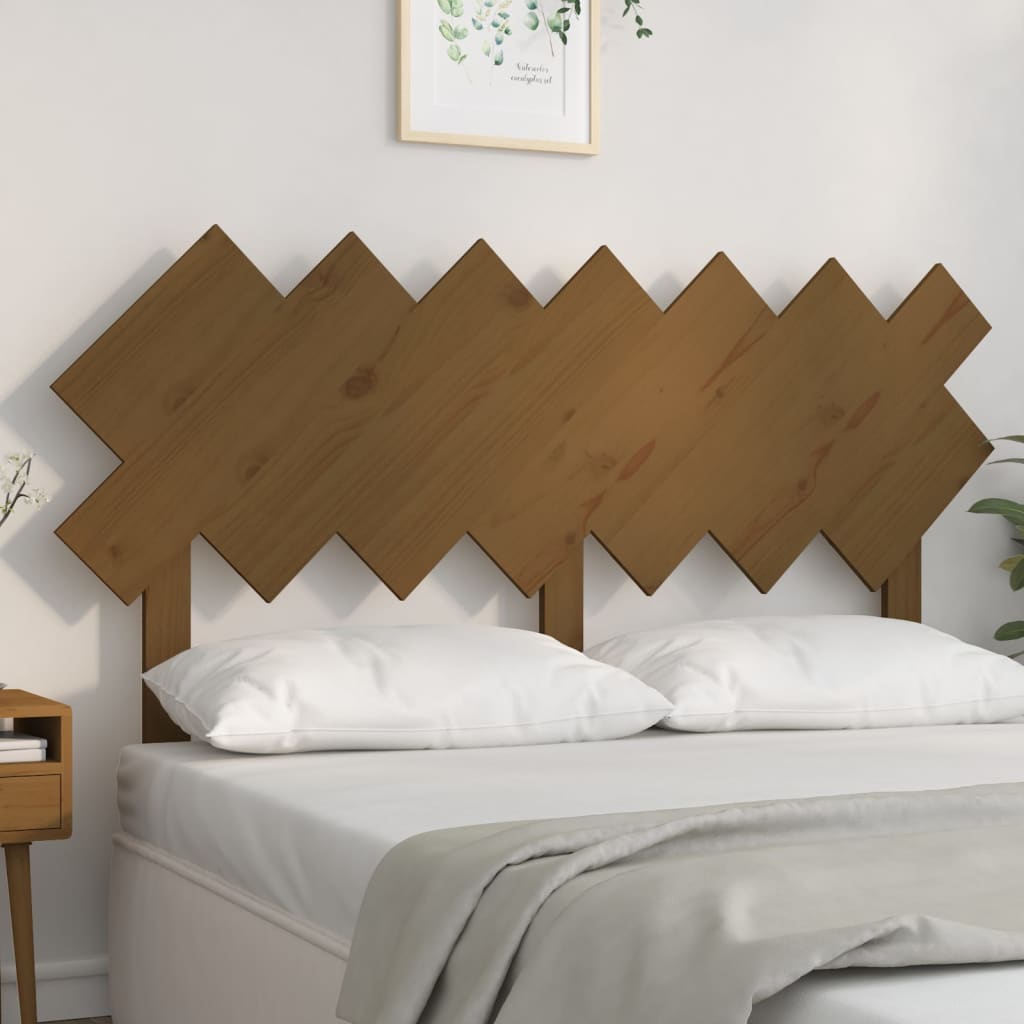 vidaXL Tăblie de pat, maro miere, 141x3x80,5 cm, lemn masiv de pin vidaXL Tăblie de pat, maro miere, 141x3x80,5 cm, lemn masiv de pin