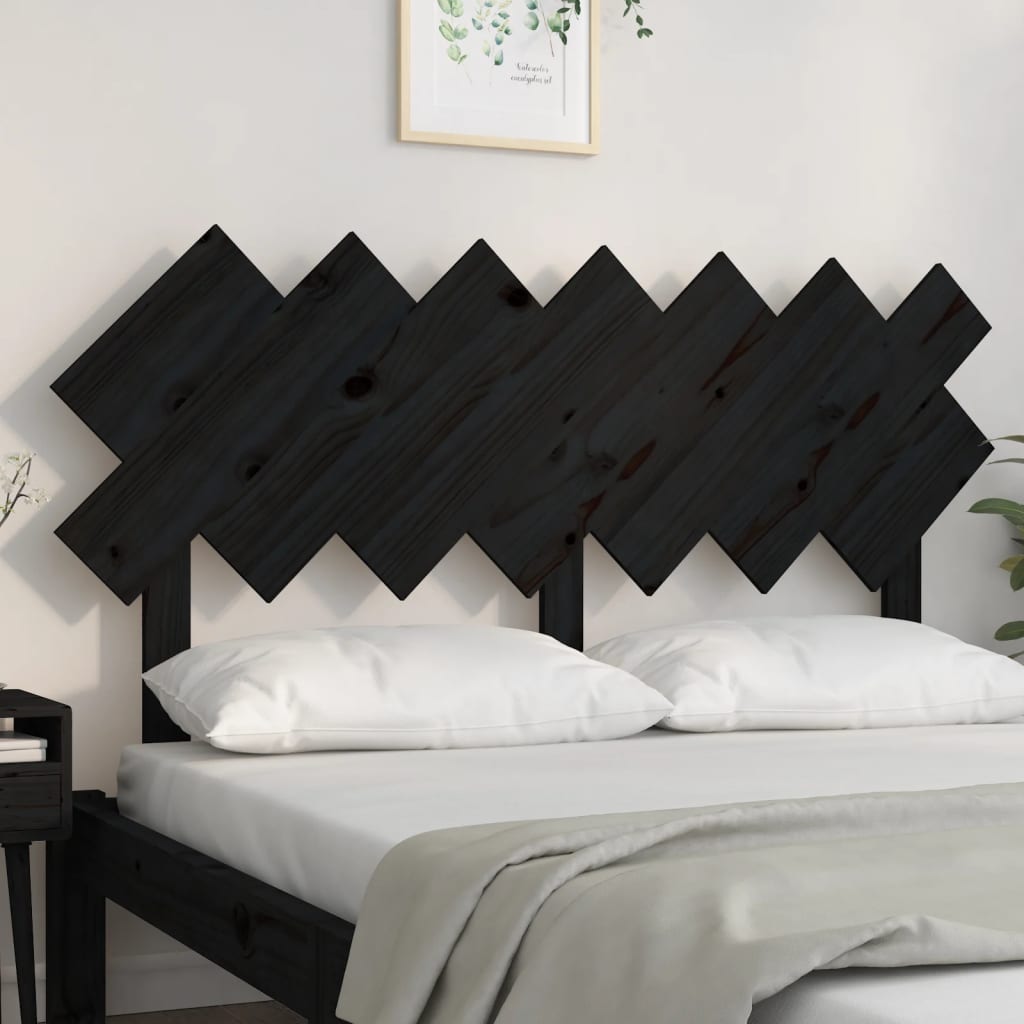 vidaXL Tăblie de pat, negru, 141x3x80,5 cm, lemn masiv de pin vidaXL Tăblie de pat, negru, 141x3x80,5 cm, lemn masiv de pin