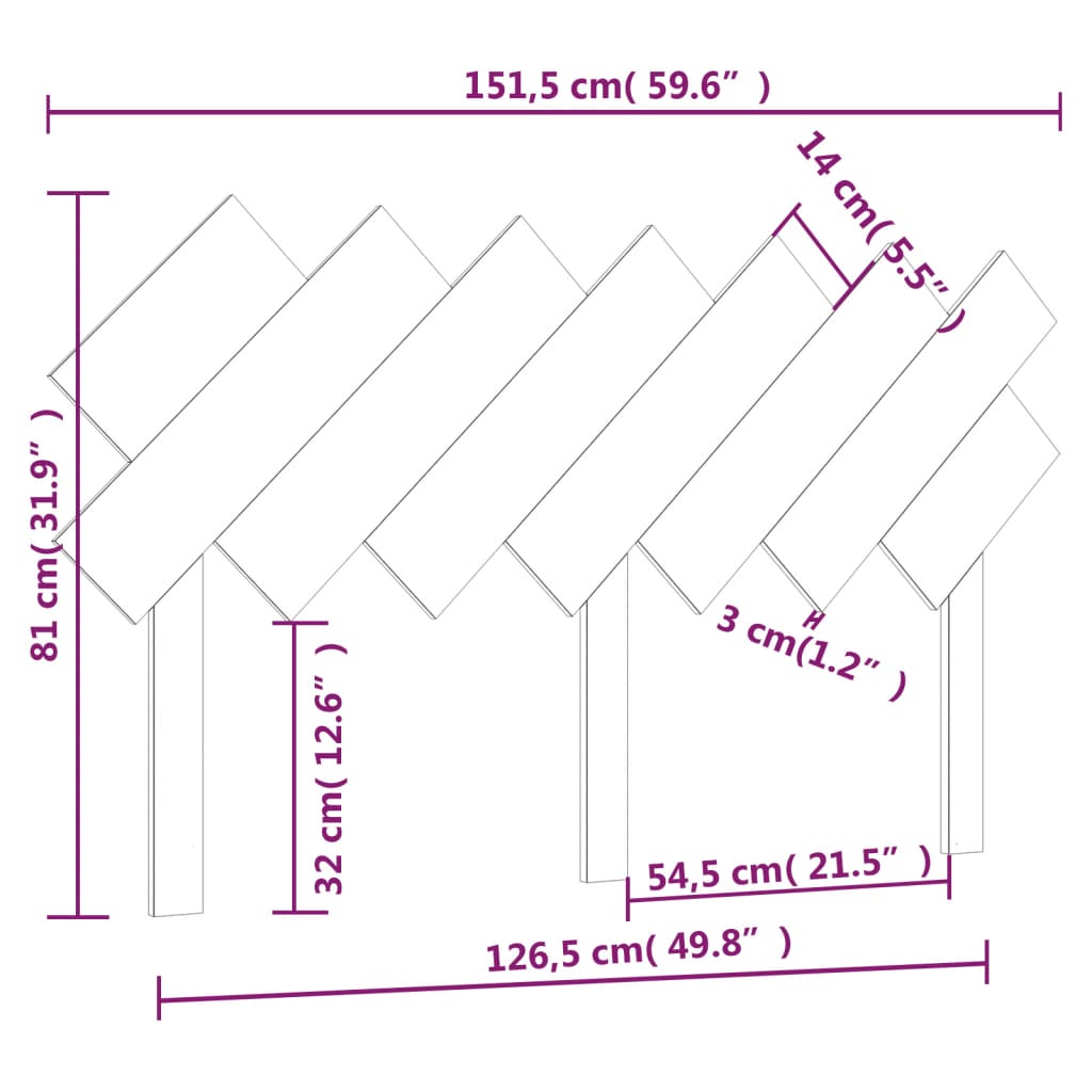 vidaXL Tăblie de pat, alb, 151,5x3x81 cm, lemn masiv de pin vidaXL Tăblie de pat, alb, 151,5x3x81 cm, lemn masiv de pin