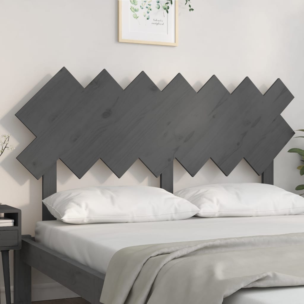 vidaXL Tăblie de pat, gri, 151,5x3x81 cm, lemn masiv de pin
