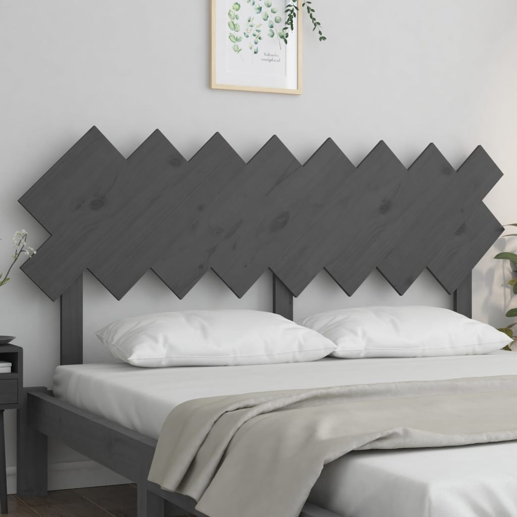 vidaXL Tăblie de pat, gri, 159,5x3x80,5 cm, lemn masiv de pin
