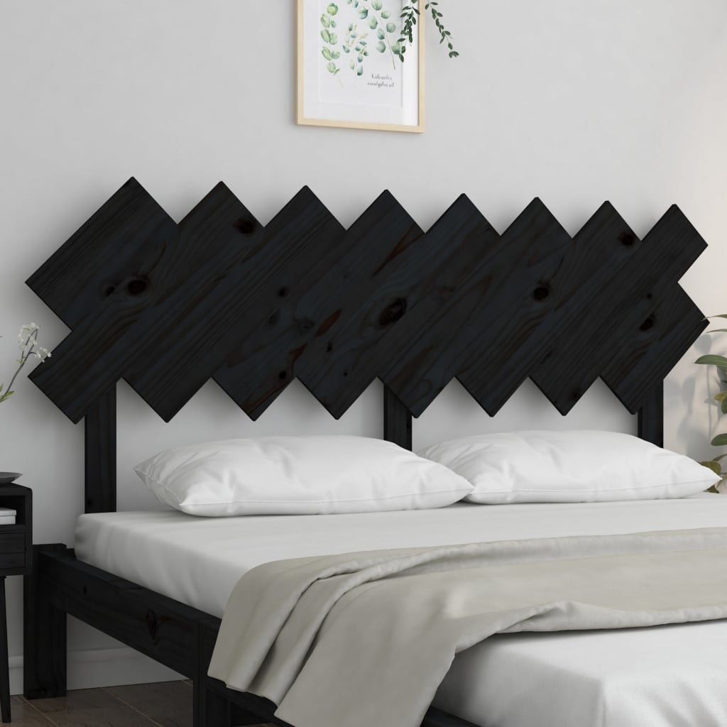 vidaXL Tăblie de pat, negru, 159,5x3x80,5 cm, lemn masiv de pin vidaXL Tăblie de pat, negru, 159,5x3x80,5 cm, lemn masiv de pin