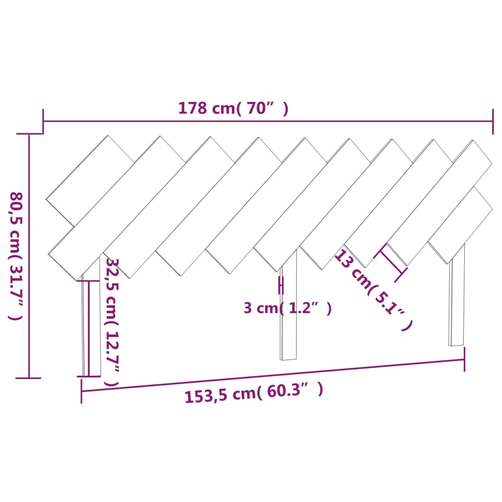 vidaXL Tăblie de pat, alb, 178x3x80,5 cm, lemn masiv de pin vidaXL Tăblie de pat, alb, 178x3x80,5 cm, lemn masiv de pin
