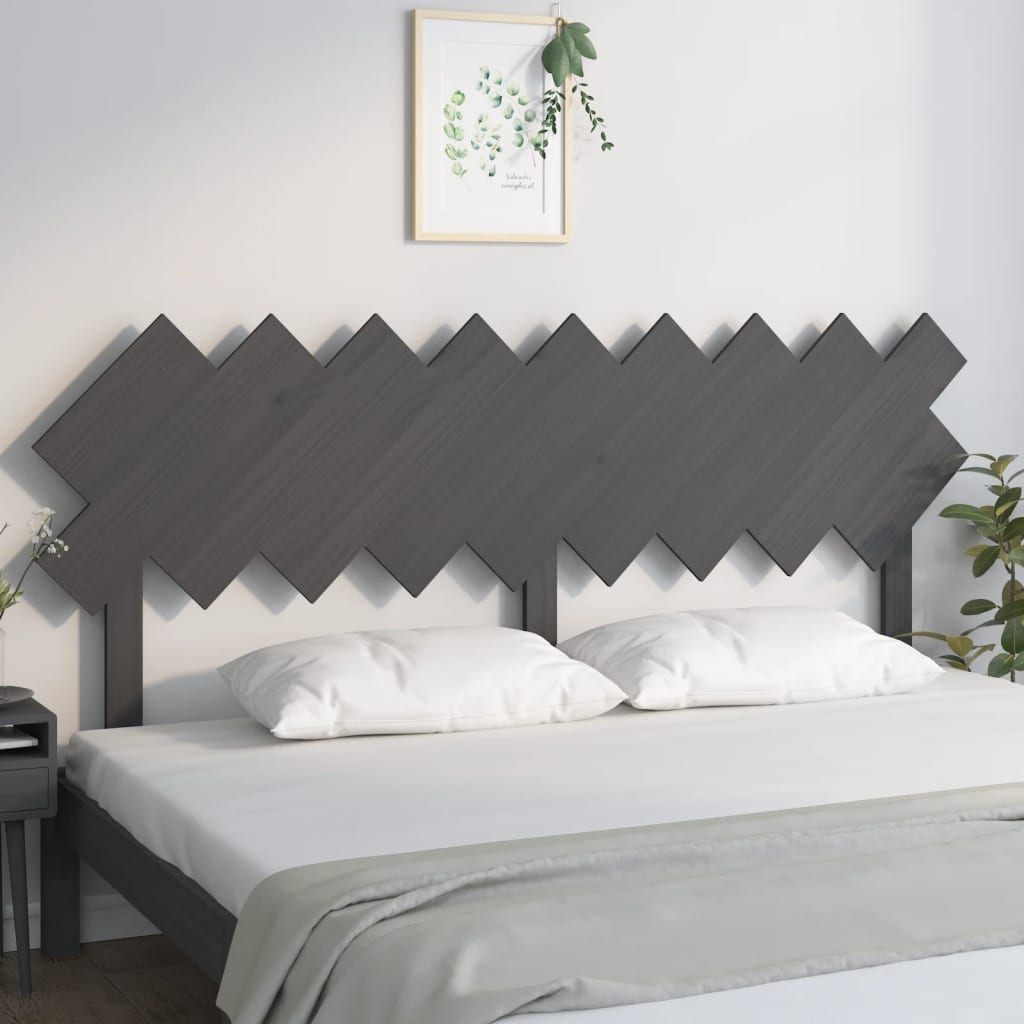 vidaXL Tăblie de pat, gri, 178x3x80,5 cm, lemn masiv de pin
