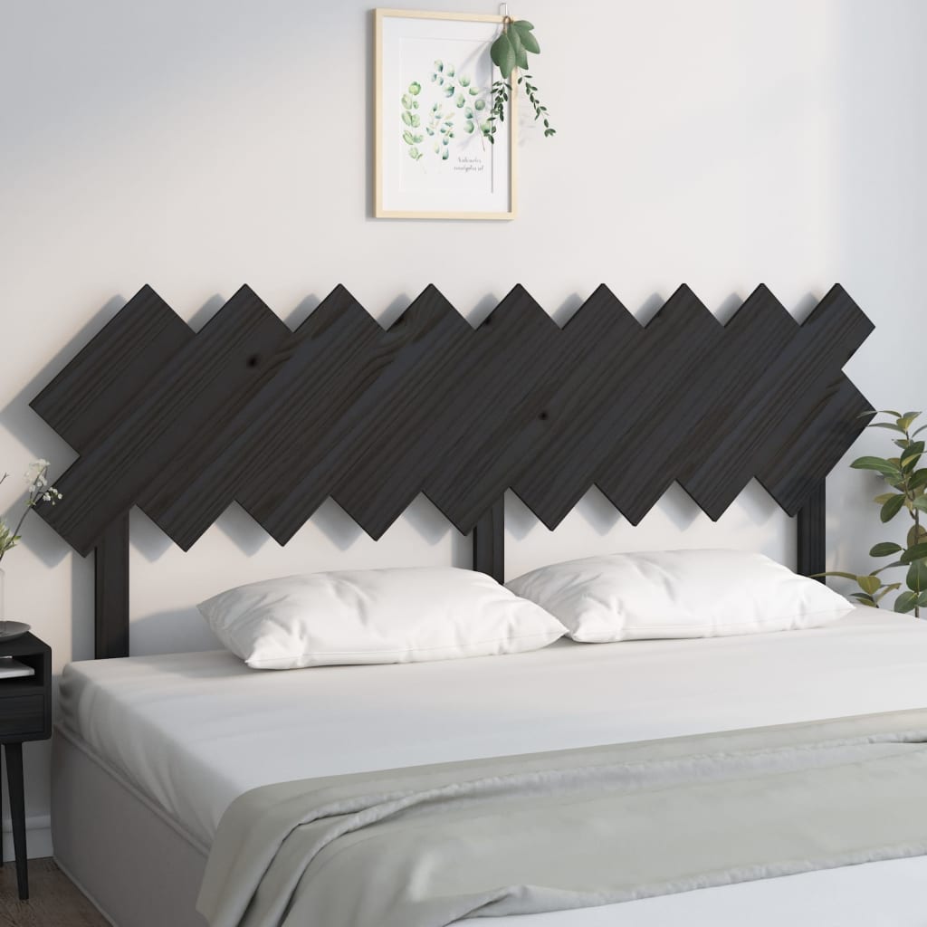 vidaXL Tăblie de pat, negru, 178x3x80,5 cm, lemn masiv de pin